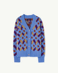 Blue Multicolor Racoon Cardigan