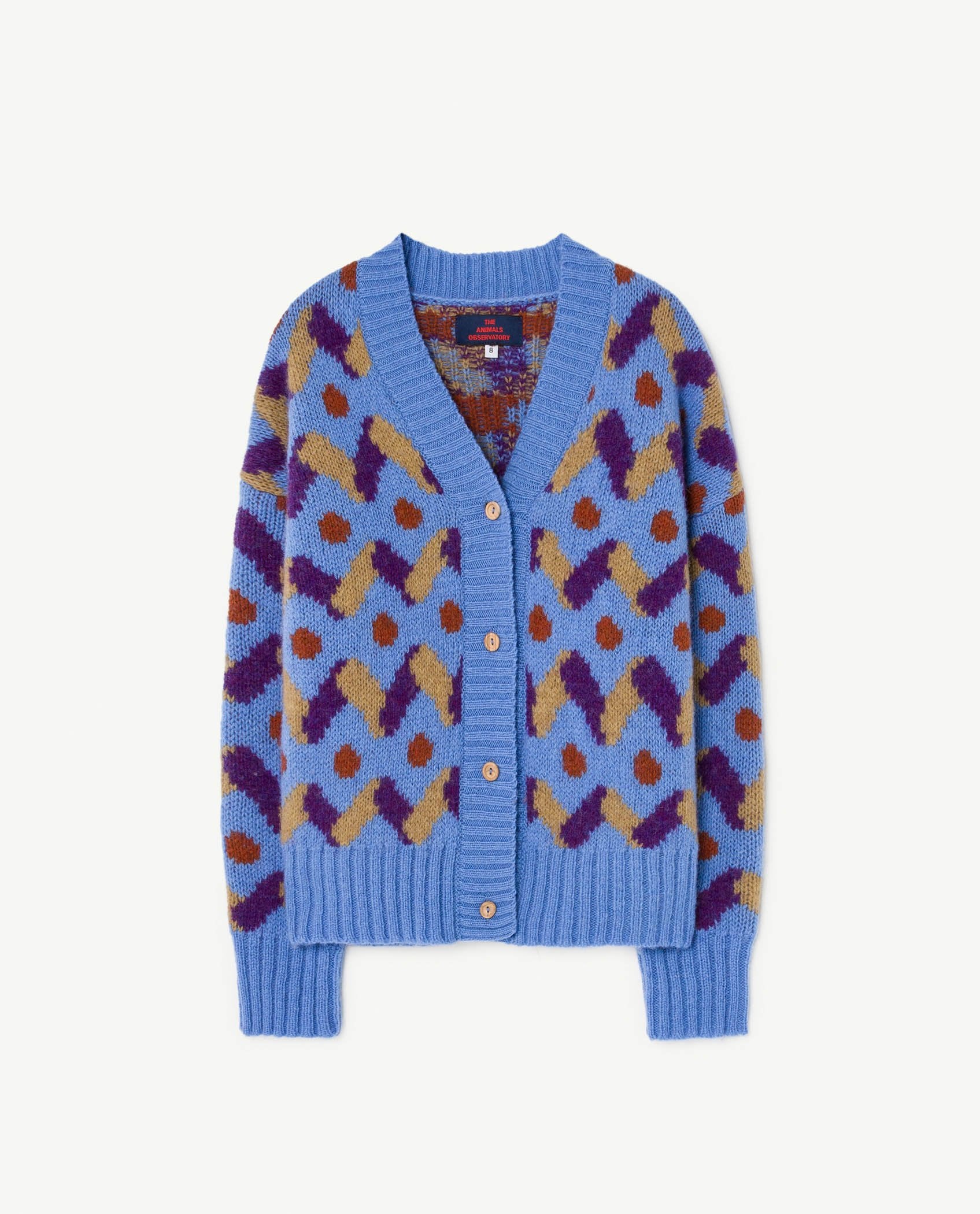 Blue Multicolor Racoon Cardigan PRODUCT FRONT