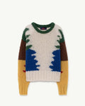 Multicolor White Blowfish Sweater