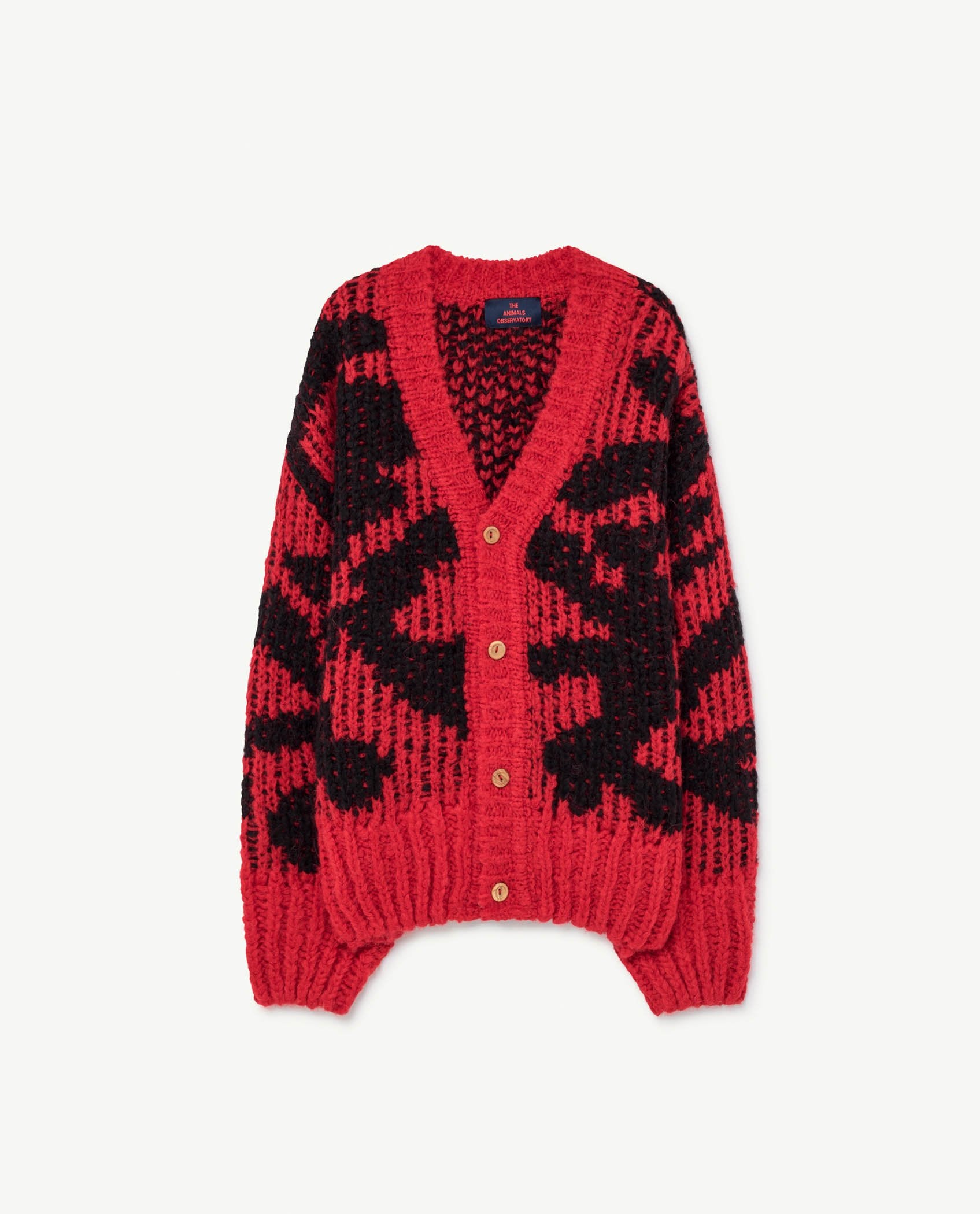 Red Arty Racoon Cardigan PRODUCT FRONT