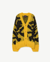 Yellow Arty Racoon Cardigan PRODUCT FRONT
