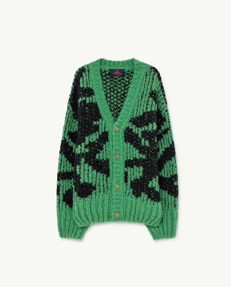 Green Arty Racoon Cardigan COVER
