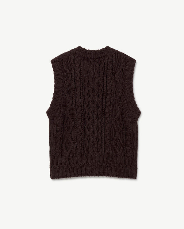 Deep Brown Bat Vest PRODUCT BACK
