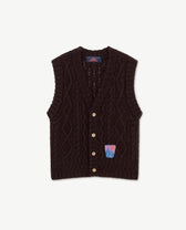 Deep Brown Bat Vest PRODUCT FRONT