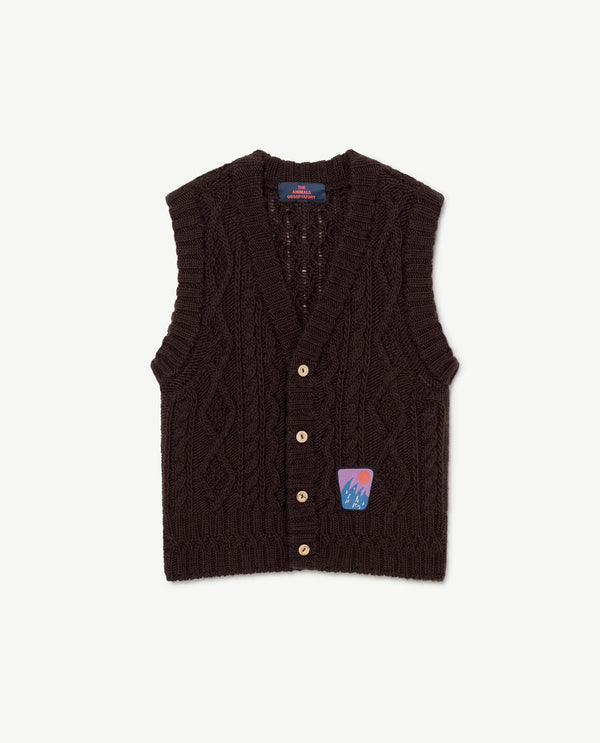 Deep Brown Bat Vest PRODUCT FRONT