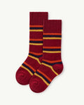 Deep Red Kids Snail Socks
