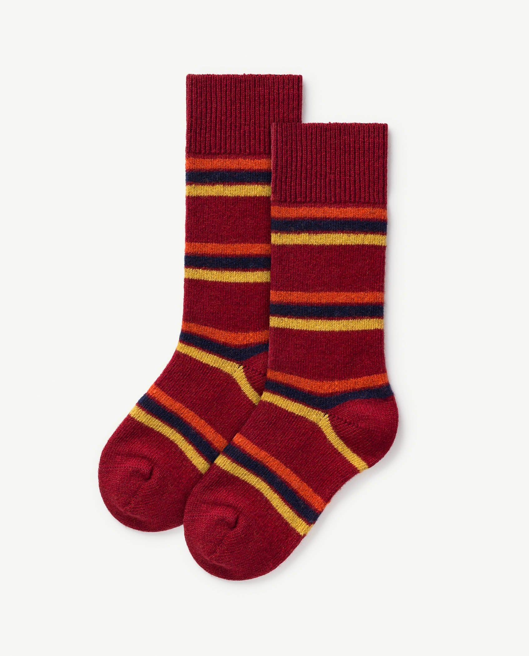 Deep Red Kids Snail Socks PRODUCT FRONT