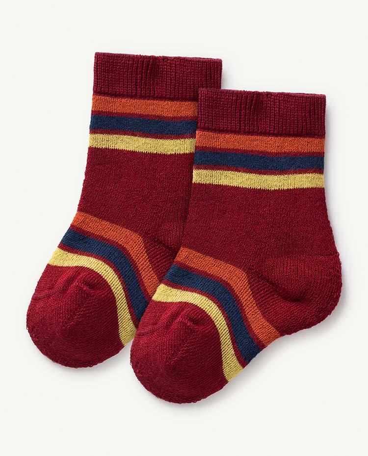 Deep Red Baby Snail Socks COVER