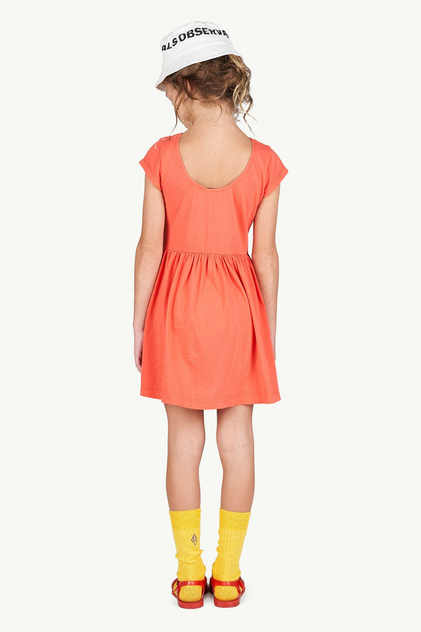 Red Butterfly Dress MODEL BACK