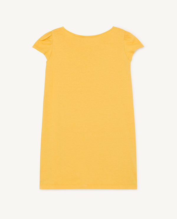 Yellow Flamingo T-Shirt Dress PRODUCT BACK
