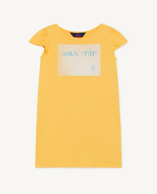 Yellow Flamingo T-Shirt Dress PRODUCT FRONT