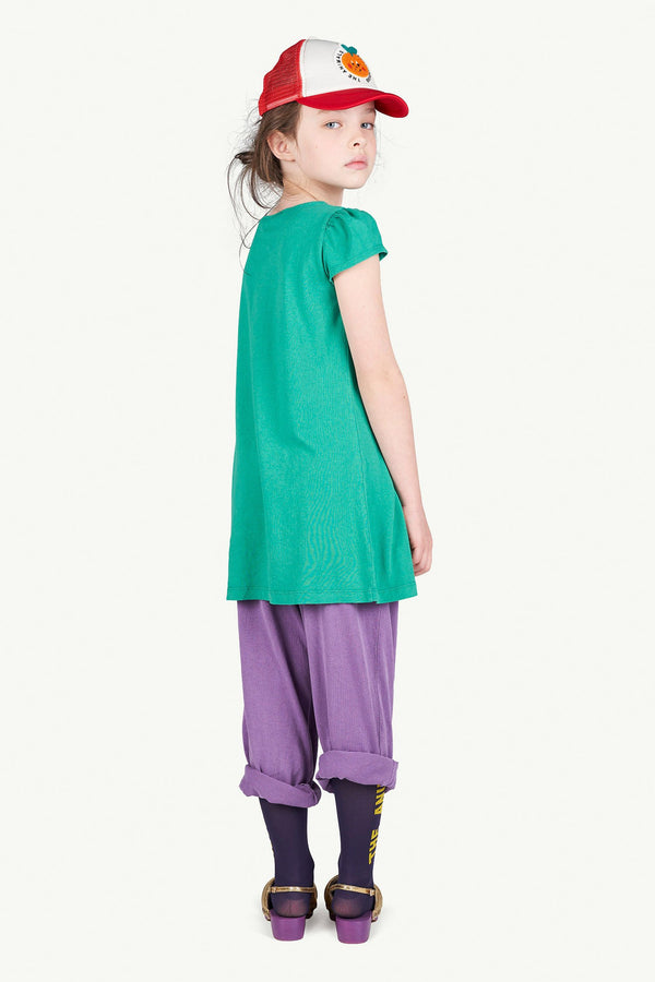 Green Flamingo T-Shirt Dress MODEL BACK