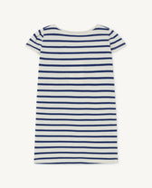 Blue Striped Flamingo T-Shirt Dress PRODUCT BACK