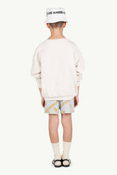 Grey Hedgehog Kids Shorts MODEL BACK