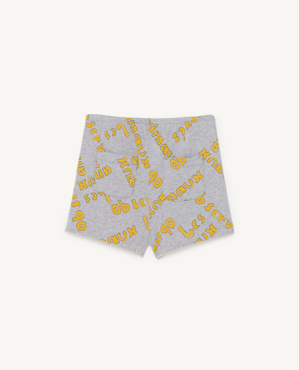 Grey Hedgehog Kids Shorts PRODUCT BACK