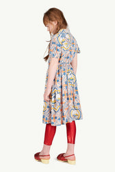Palm Dolphin Dress MODEL BACK