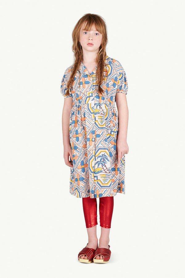 Palm Dolphin Dress MODEL FRONT