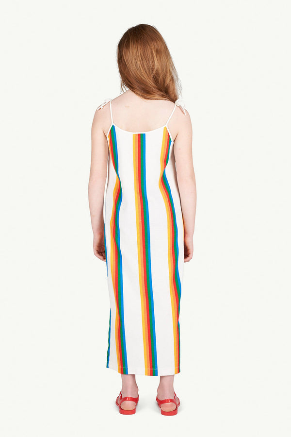Striped Hummingbird Dress MODEL BACK
