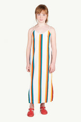 Striped Hummingbird Dress MODEL FRONT