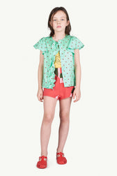 Green Parakeet Blouse MODEL FRONT