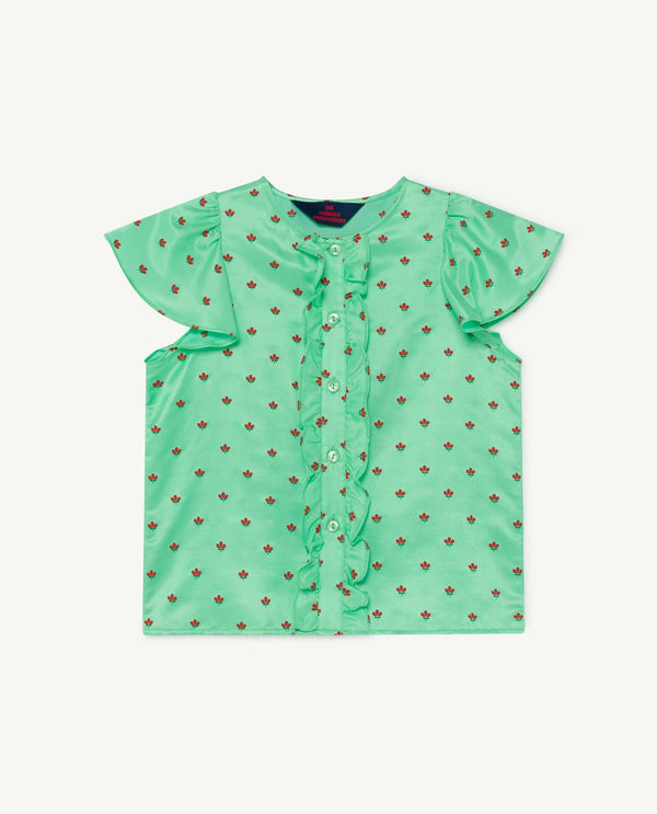 Green Parakeet Blouse PRODUCT FRONT