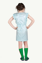Blue Shiny Weasel Dress MODEL BACK