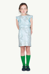 Blue Shiny Weasel Dress MODEL FRONT