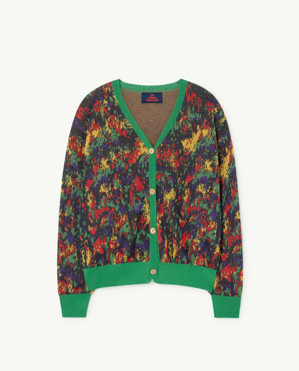 Green Racoon Cardigan PRODUCT FRONT