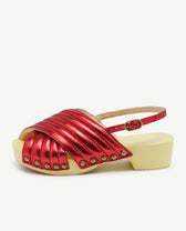 Red Clog Sandals PRODUCT FRONT