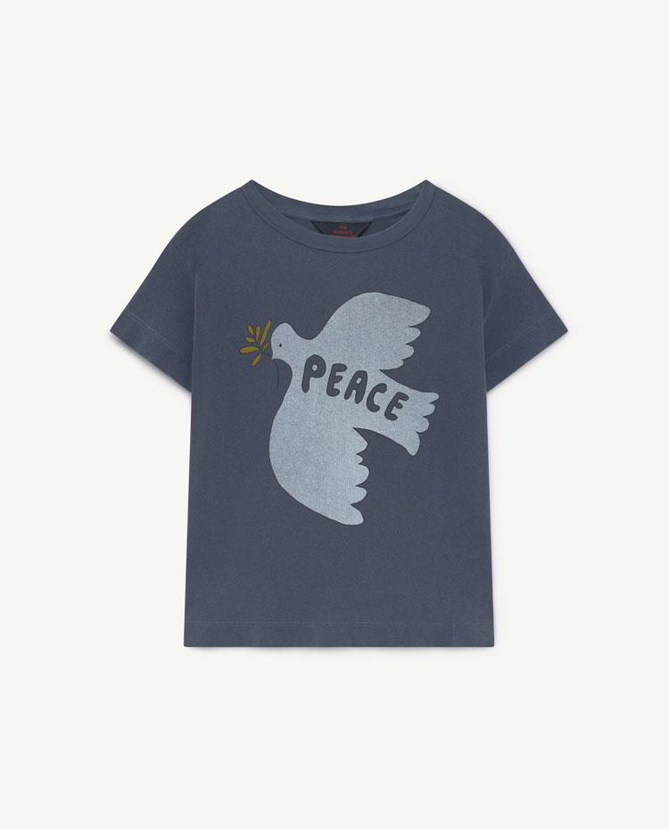 Soft Blue Peace Rooster T-Shirt COVER