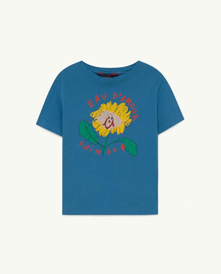 Recycled Soft Blue Eau d'Amour Rooster T-Shirt COVER
