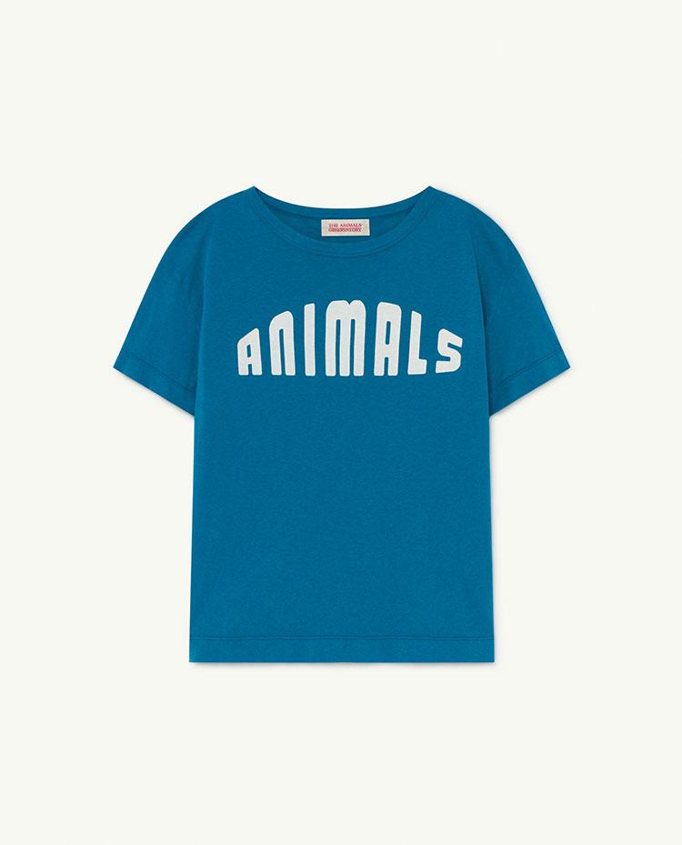 Blue Animals Rooster T-Shirt COVER