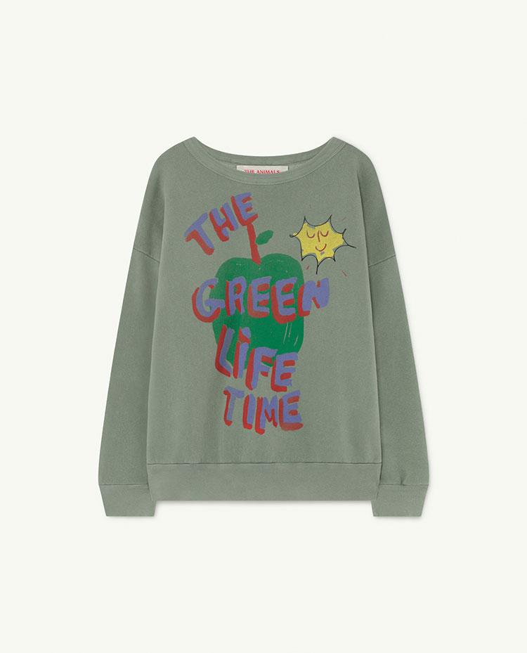 Soft Green Apple Big Bear Sweatshirt COVER