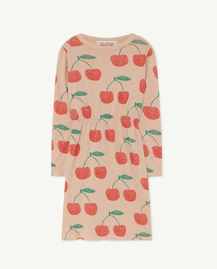 Soft Pink Cherries Crab Dress COVER