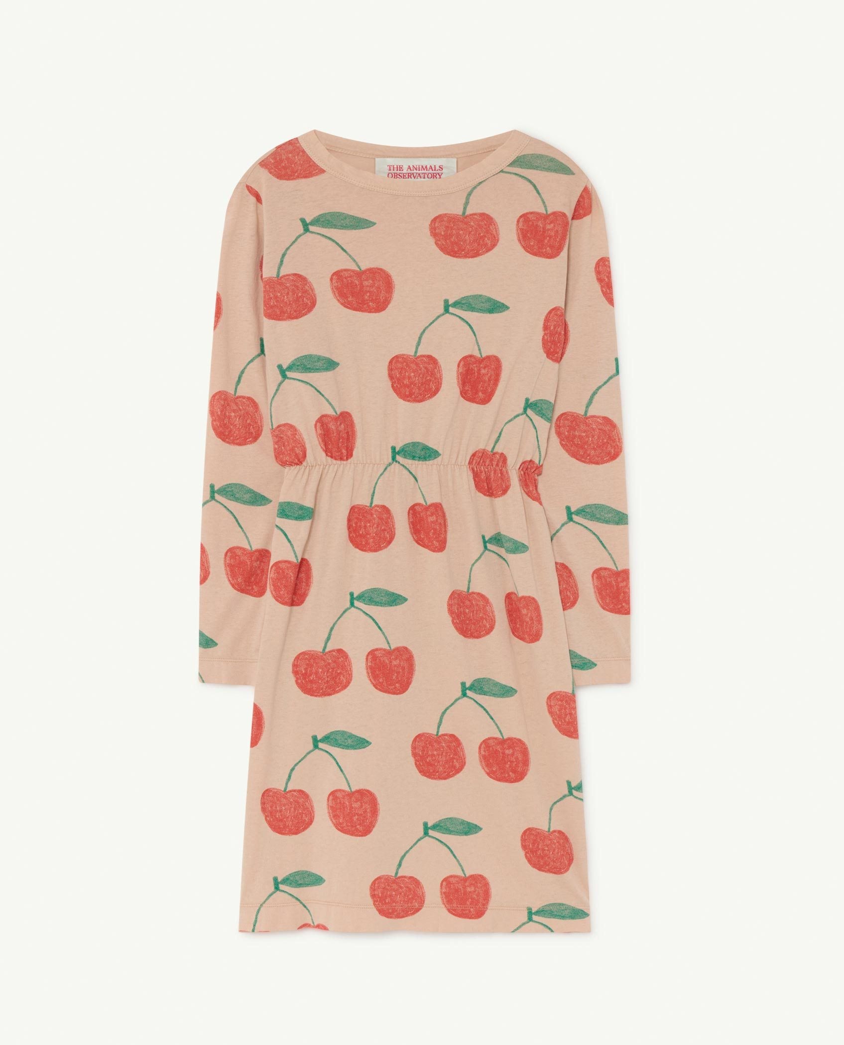 Soft Pink Cherries Crab Dress PRODUCT FRONT