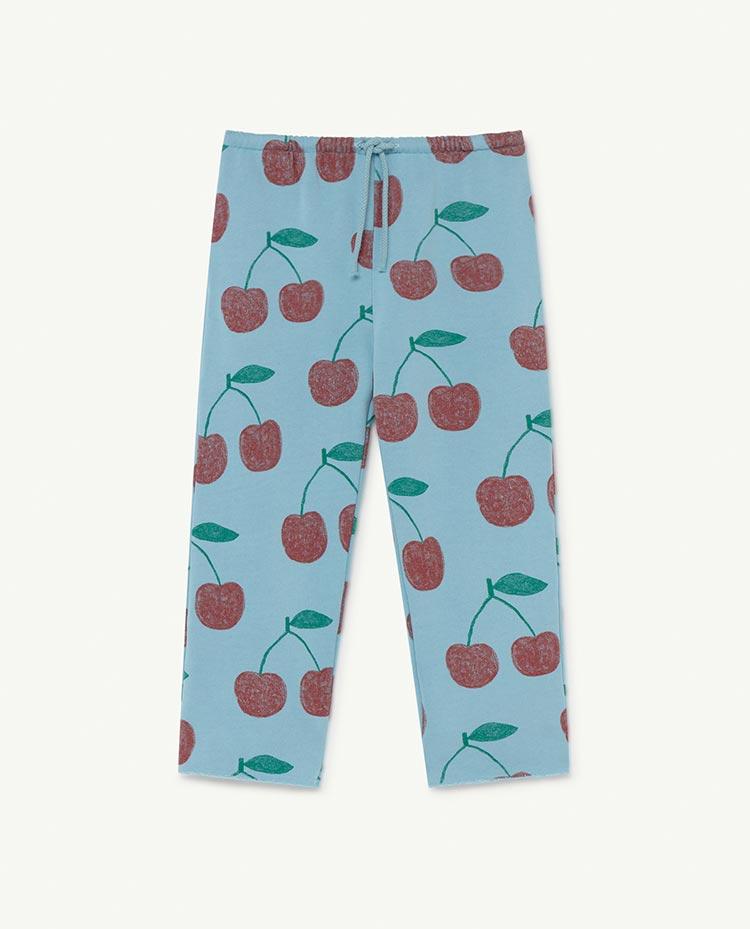 Soft Blue Cherries Horse Trousers COVER