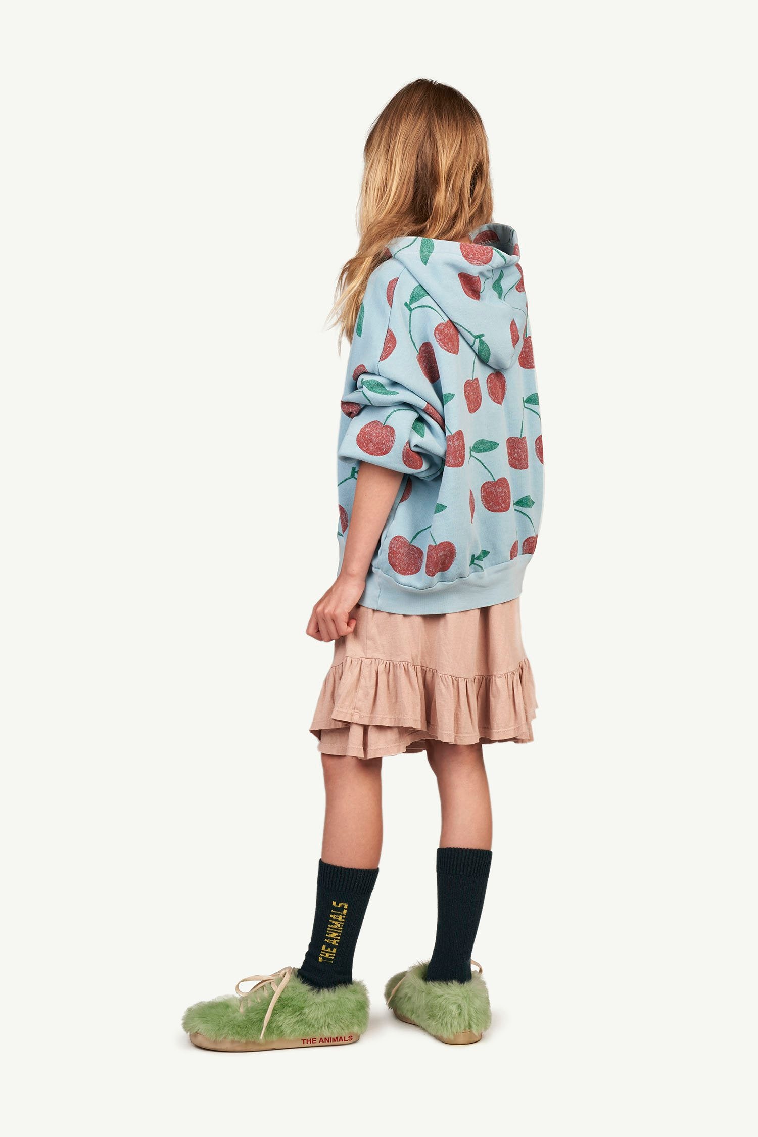 Soft Brown Logo Slug Skirt MODEL BACK