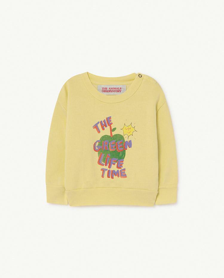 Soft Yellow Apple Bear Baby Sweatshirt COVER
