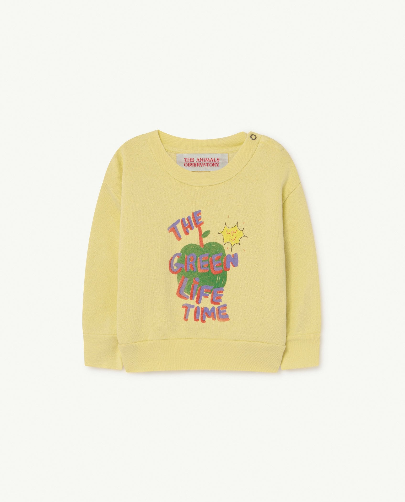 Soft Yellow Apple Bear Baby Sweatshirt PRODUCT FRONT