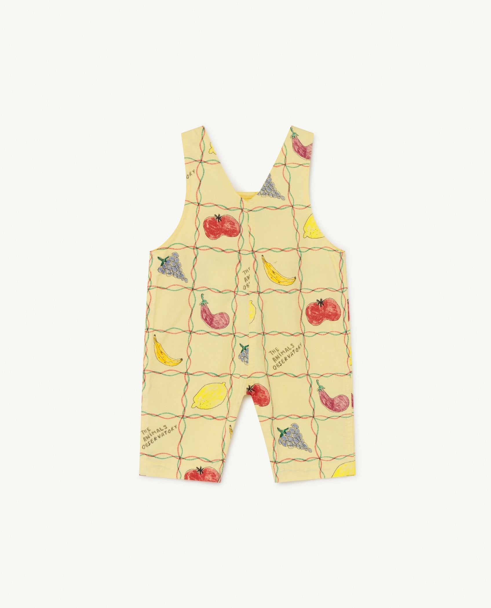 Soft Yellow Fruits Mule Jumpsuit PRODUCT BACK