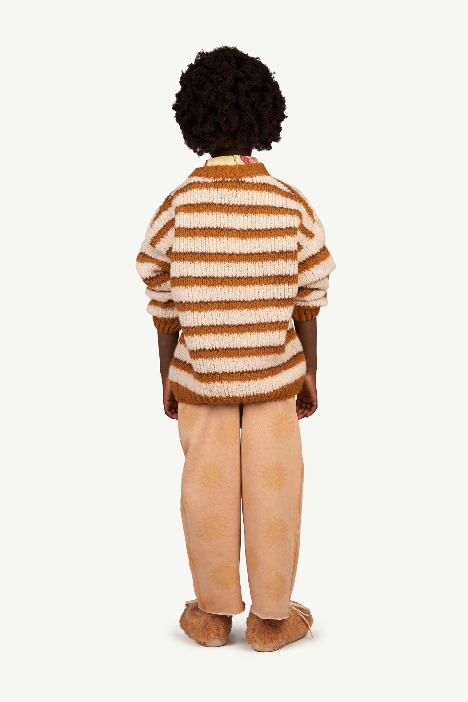 Brown Logo Stripes Toucan Sweater MODEL BACK