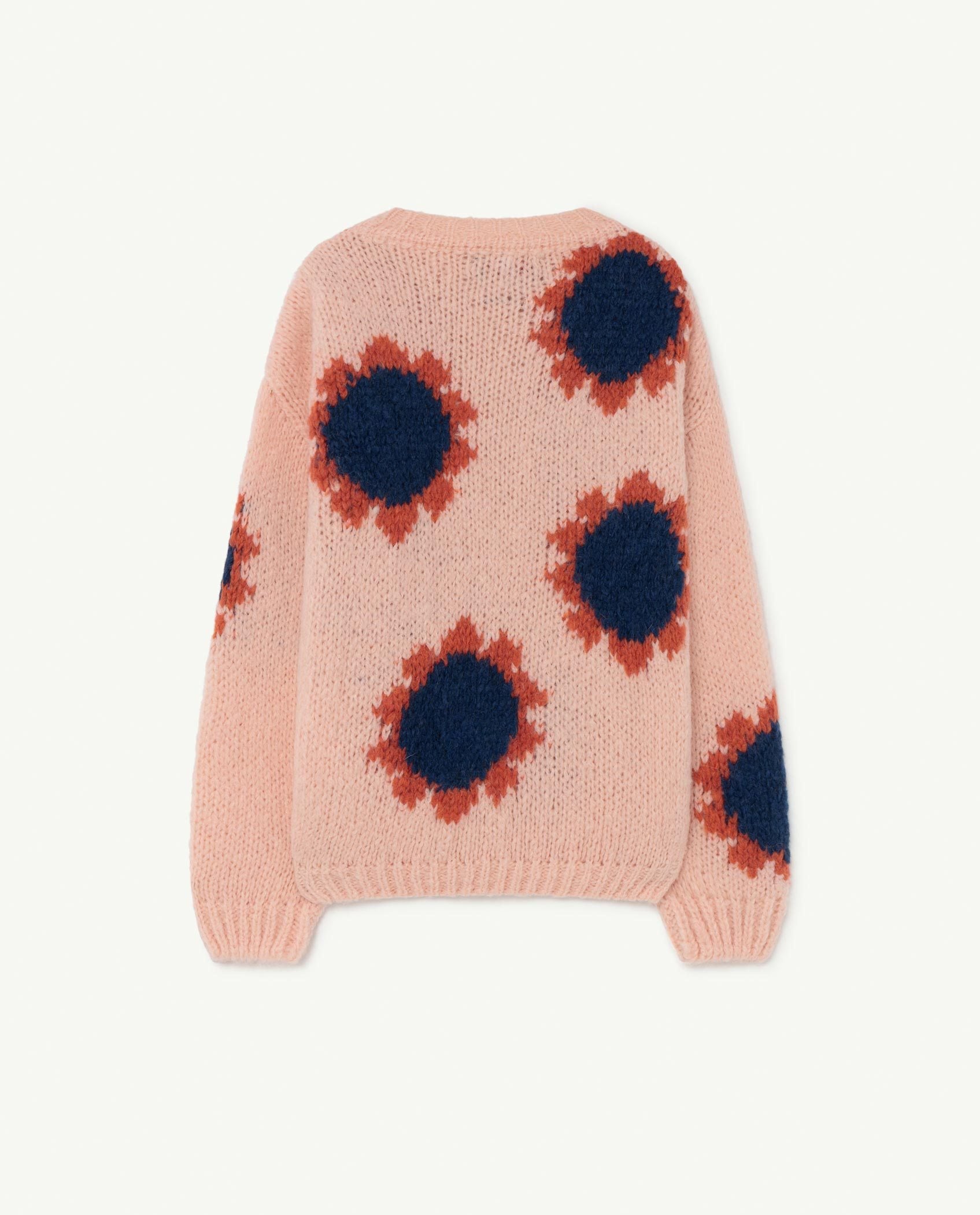 Soft Pink Logo Flowers Bull Sweater PRODUCT BACK