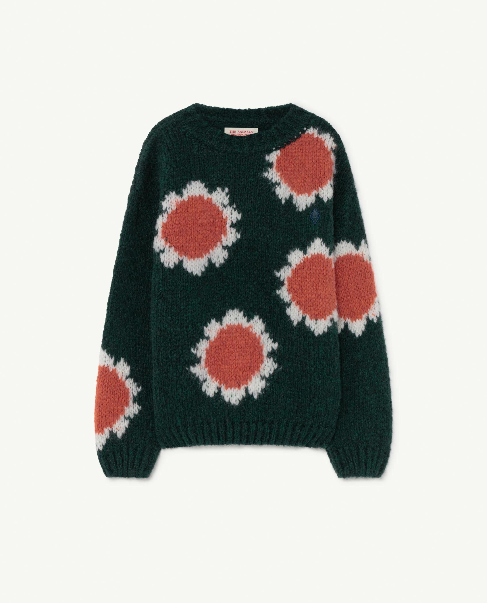 Green Logo Flowers Bull Sweater PRODUCT FRONT