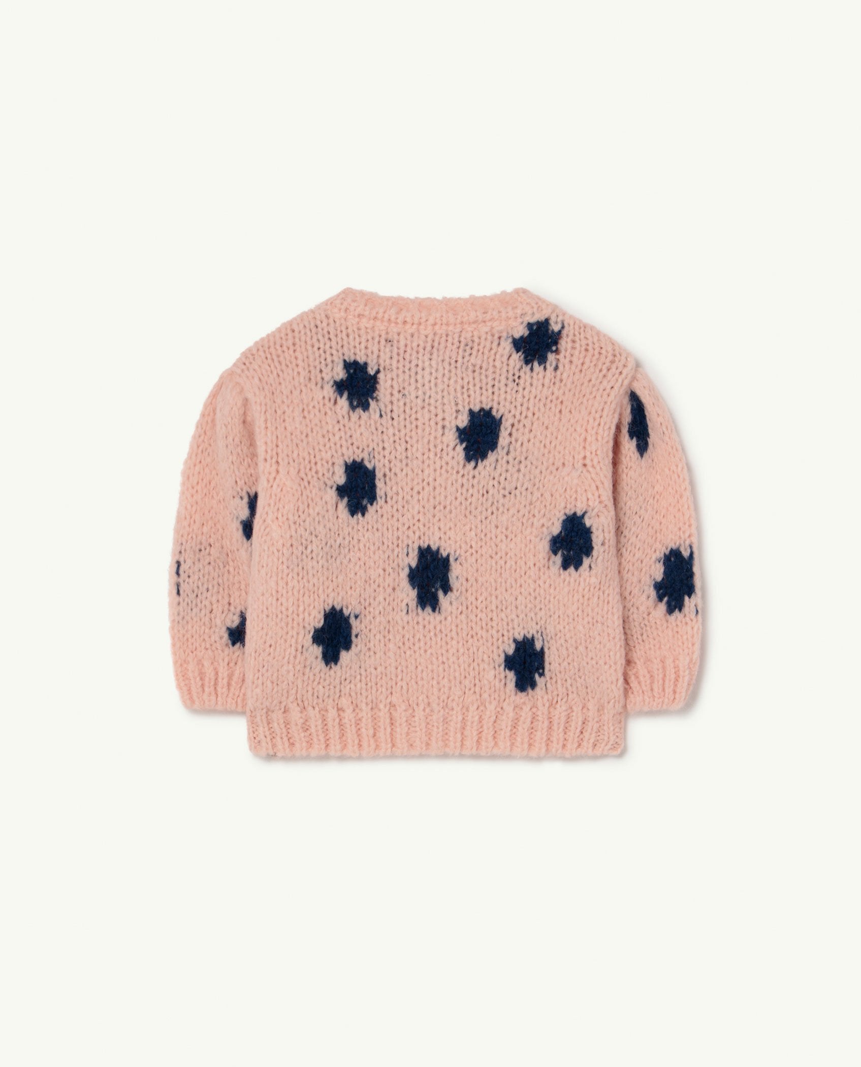 Soft Pink Logo Dots Racoon Baby Cardigan PRODUCT BACK
