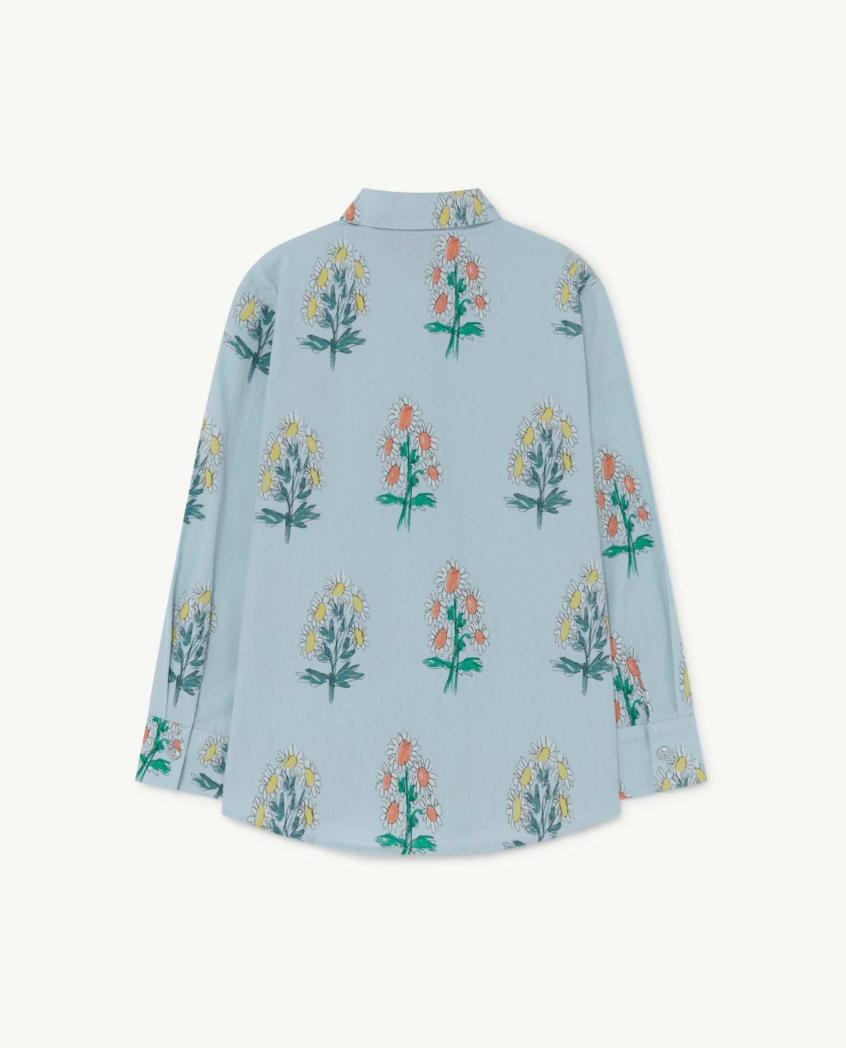 Soft Blue Flowers Wolf Shirt PRODUCT BACK