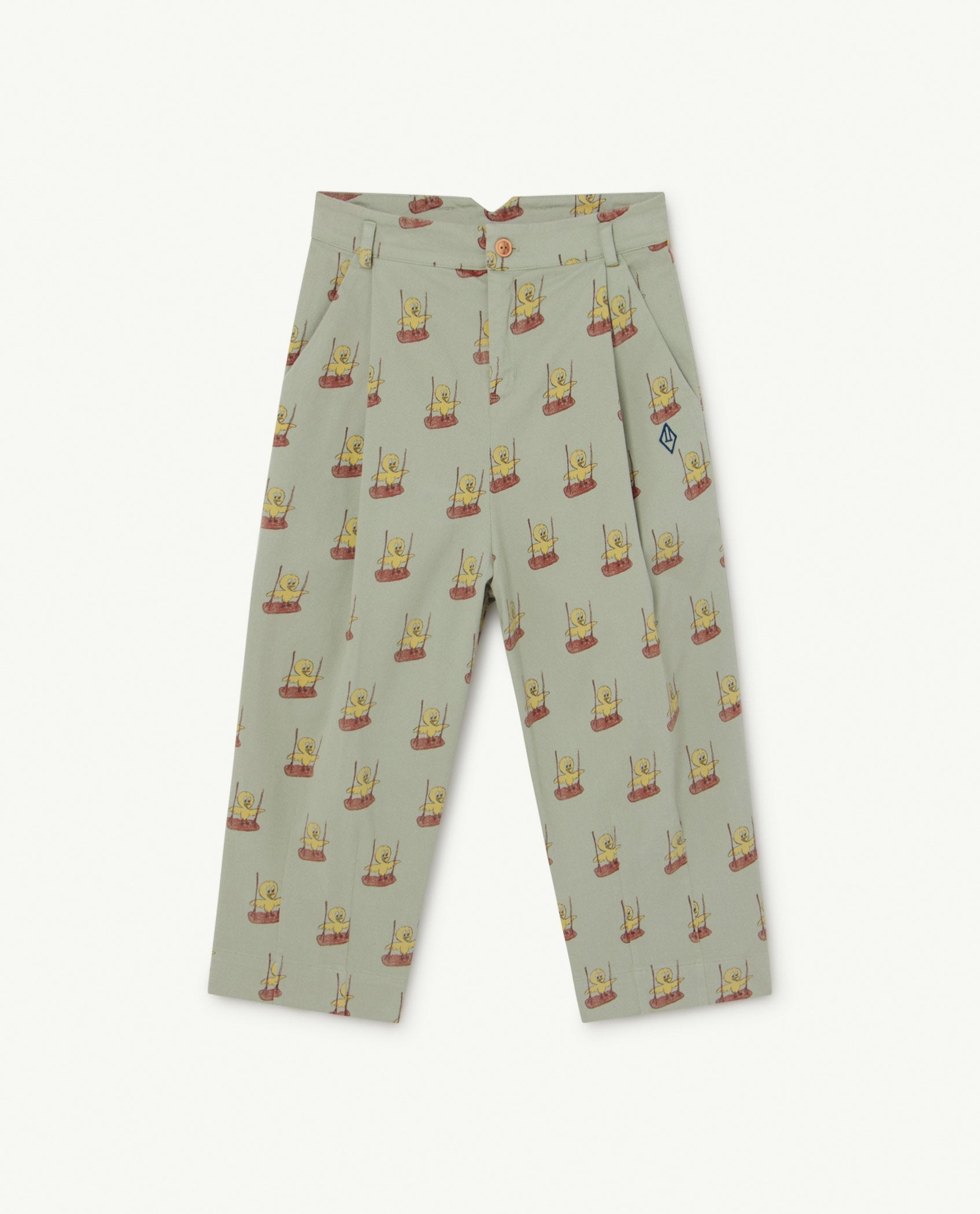 Soft Green Birds Emu Trousers PRODUCT FRONT