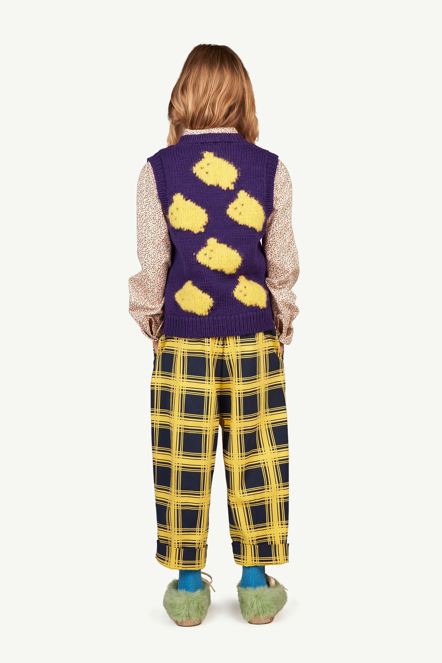 Yellow Squares Emu Trousers MODEL BACK