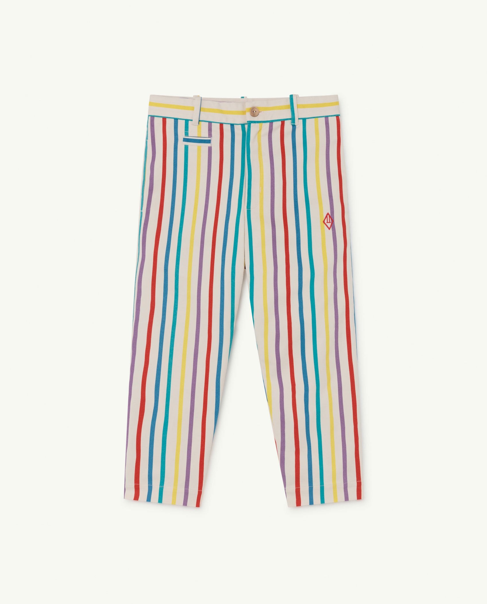 White Stripes Camel Trousers PRODUCT FRONT