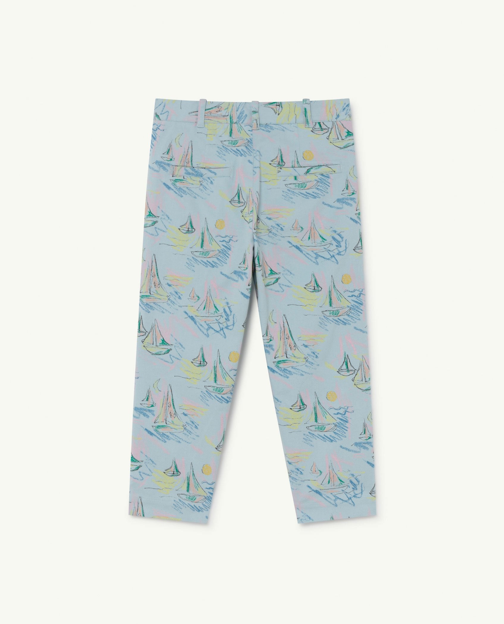Soft Blue Boats Camel Trousers PRODUCT BACK
