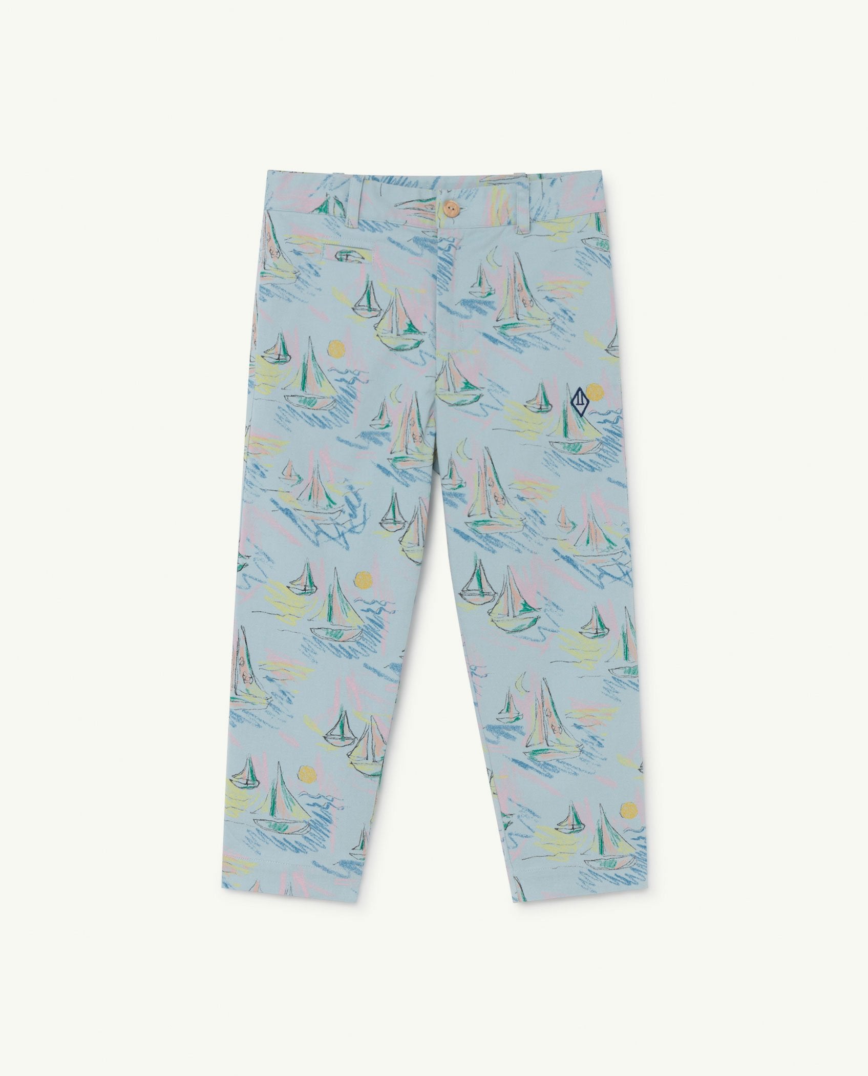 Soft Blue Boats Camel Trousers PRODUCT FRONT